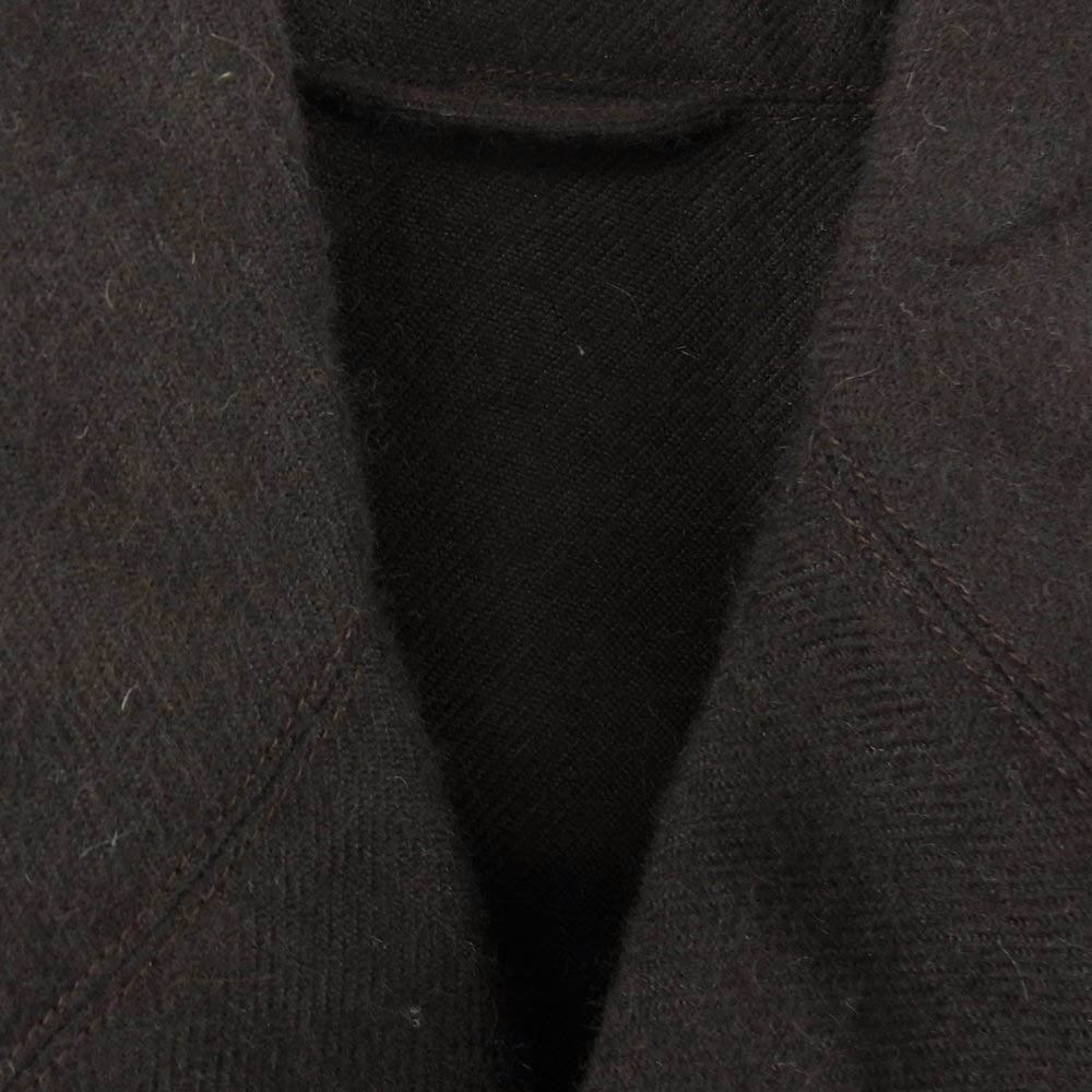 COMOLI コモリ 21AW U03-04014 レザー ショールカラー 裏地アルパカ コート  ブラック系 2【中古】
