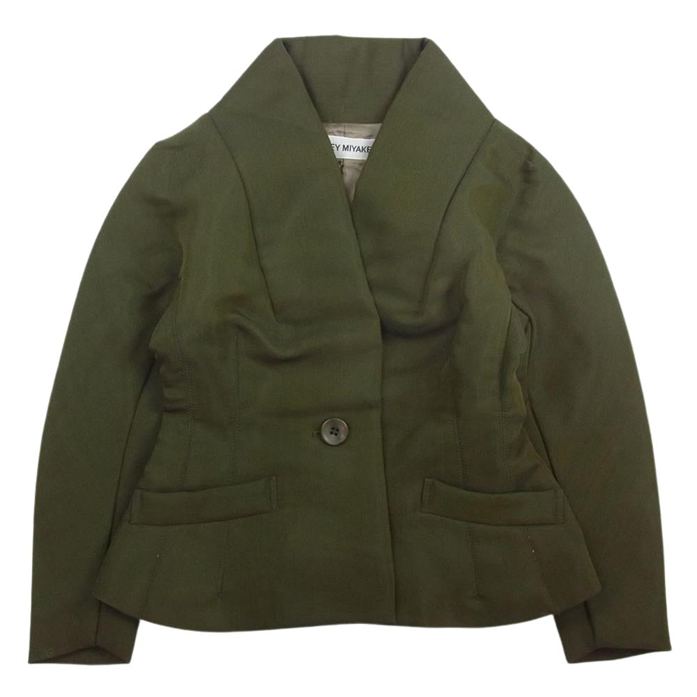 ISSEY MIYAKE イッセイミヤケ IM73-FD017 ウール 羽織り ジャケット カーキ系 M【中古】