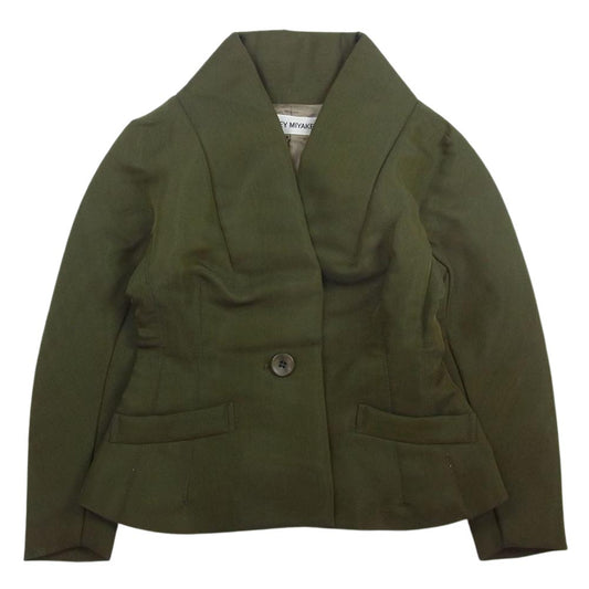ISSEY MIYAKE イッセイミヤケ IM73-FD017 ウール 羽織り ジャケット カーキ系 M【中古】