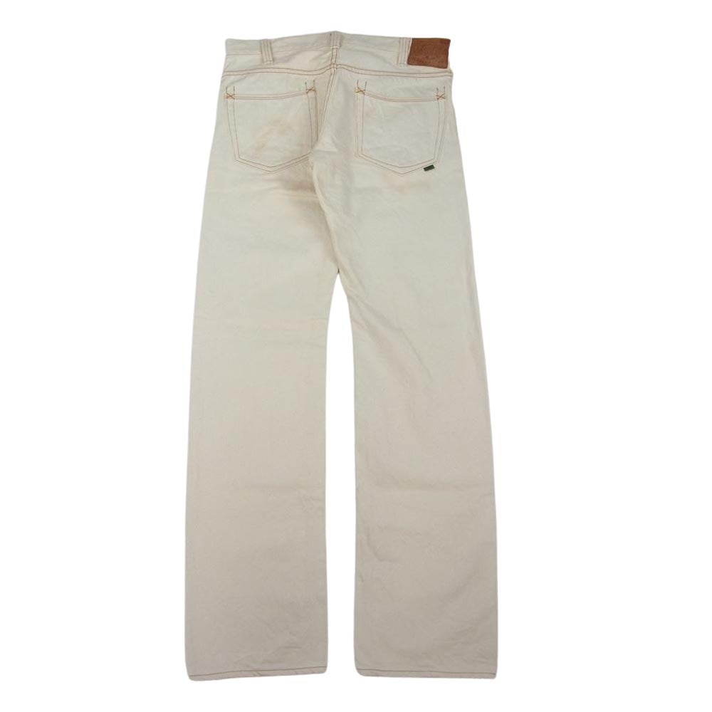 GERUGA ゲルガ GR-P-03D STRAIGHT DENIM PANTS 赤耳 セルビッチ ストレート ホワイト デニム ホワイト系 ベージュ系 30【中古】