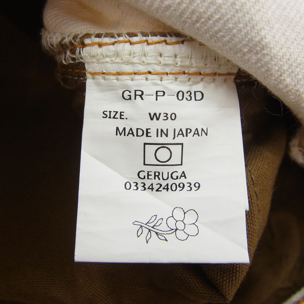 GERUGA ゲルガ GR-P-03D STRAIGHT DENIM PANTS 赤耳 セルビッチ ストレート ホワイト デニム ホワイト系 ベージュ系 30【中古】