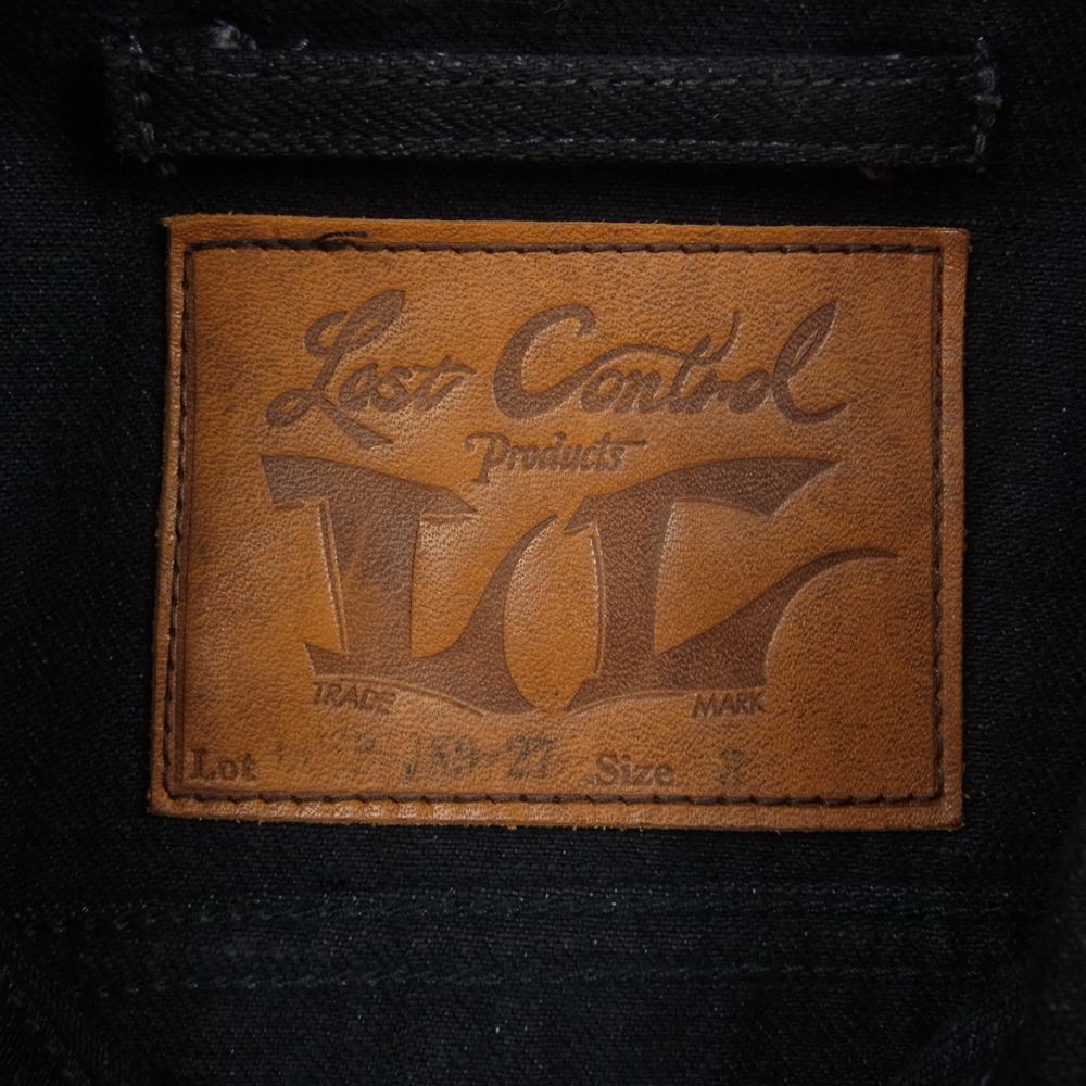 LOST CONTROL ロストコントロール 袖レザー デニムジャケット ブラック