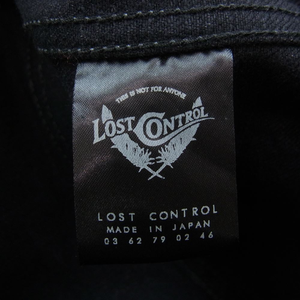 LOST CONTROL ロストコントロール 袖レザー デニムジャケット ブラック