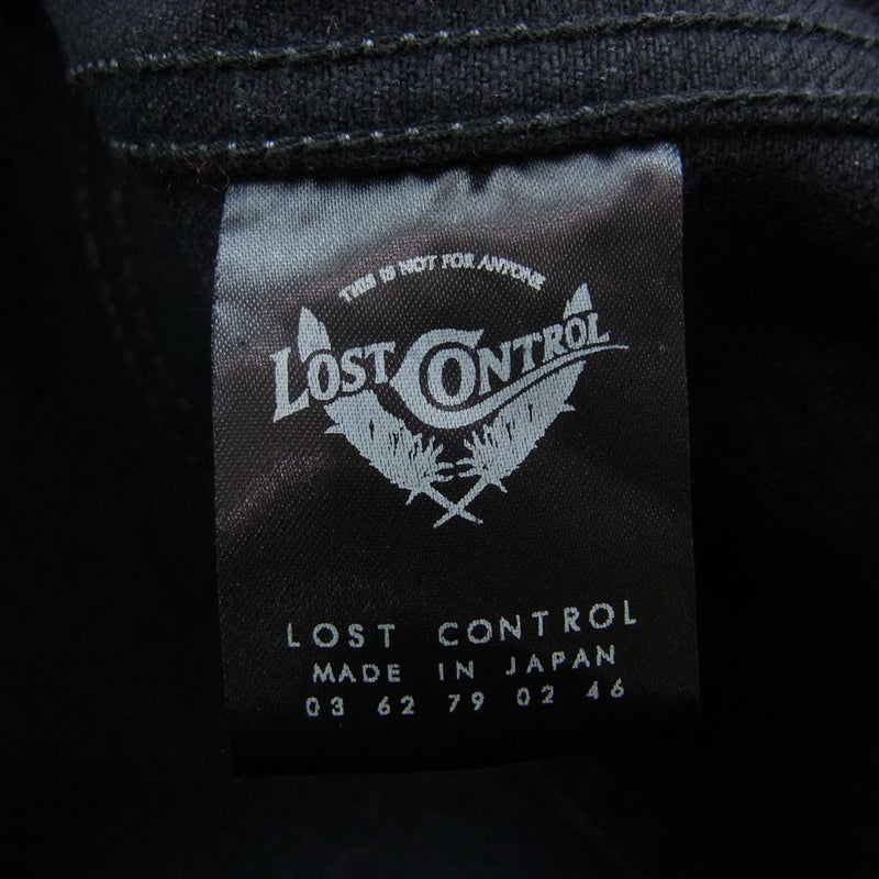 LOST CONTROL ロストコントロール 袖レザー デニムジャケット   ブラック系【中古】