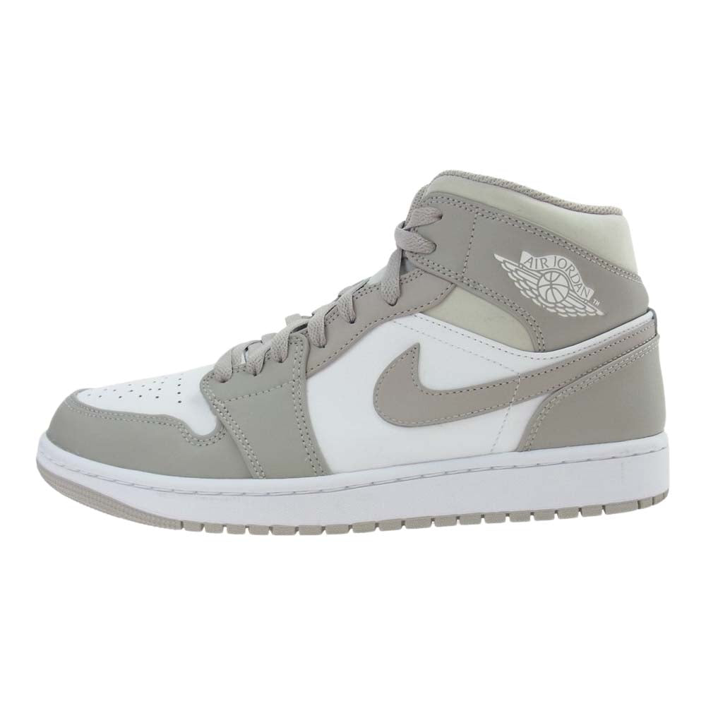 NIKE ナイキ 554724-082 AIR JORDAN 1 エアジョーダン MID ミッド COLLEGE GREY スニーカー ホワイト系 グレージュ【美品】【中古】