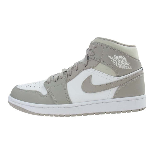 NIKE ナイキ 554724-082 AIR JORDAN 1 エアジョーダン MID ミッド COLLEGE GREY スニーカー ホワイト系 グレージュ【美品】【中古】
