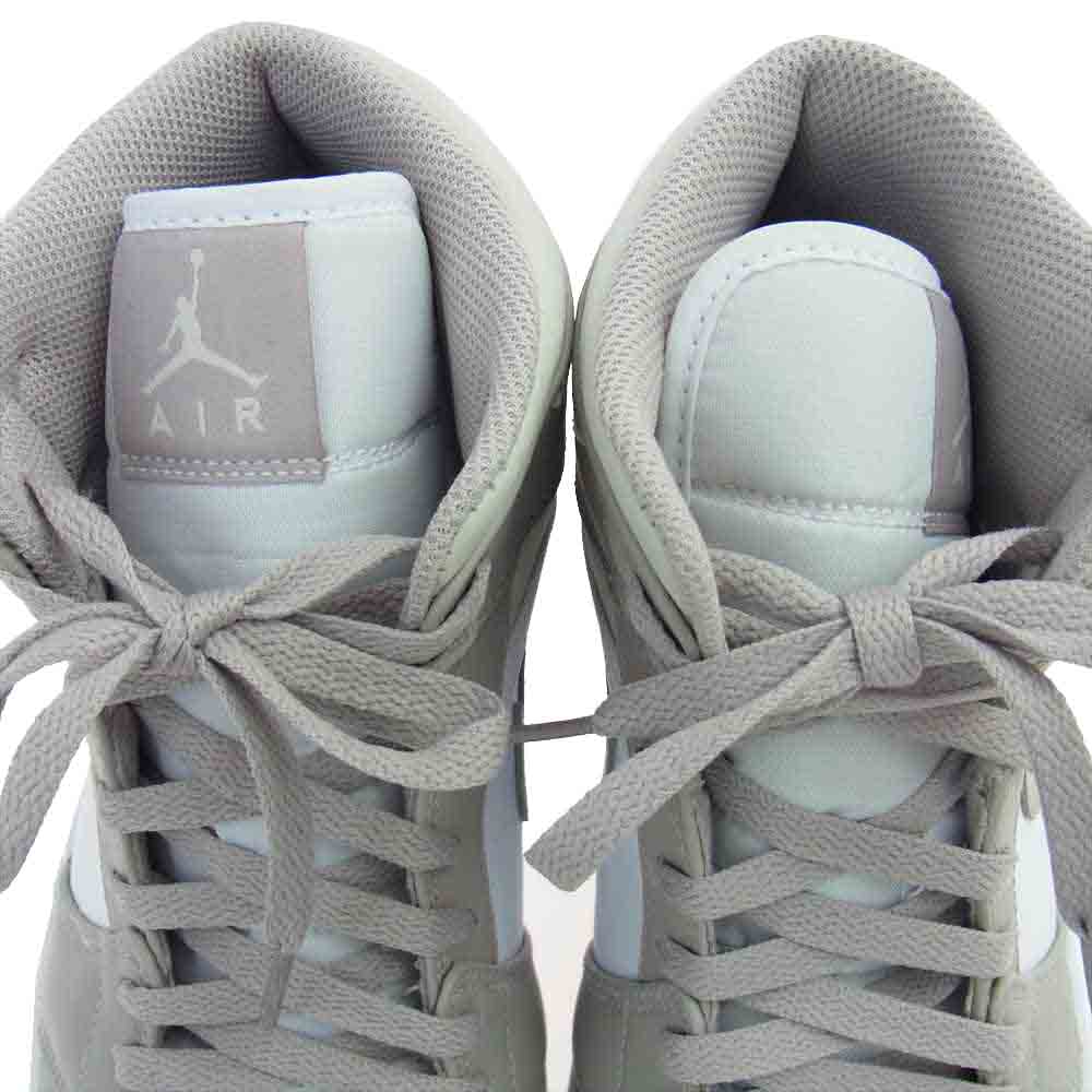 NIKE ナイキ 554724-082 AIR JORDAN 1 エアジョーダン MID ミッド COLLEGE GREY スニーカー ホワイト系 グレージュ【美品】【中古】