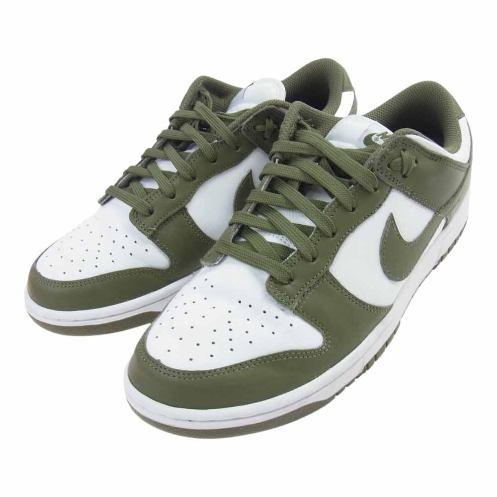 NIKE ナイキ DD1503-120 WMNS ウィメンズ Dunk Low ダンク ロー Medium Olive スニーカー ホワイト系 グリーン系 US10.5(27.5cm)【中古】