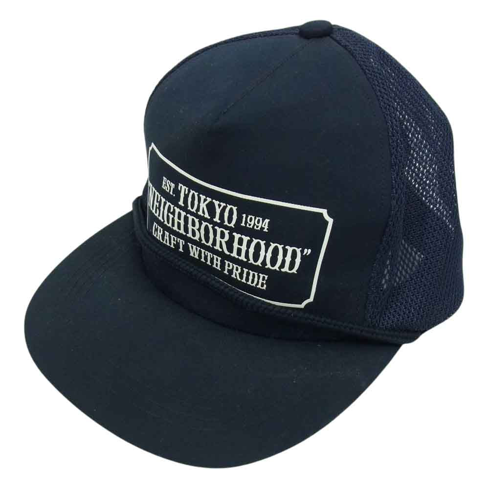 NEIGHBORHOOD ネイバーフッド 17SS 171YGNH-HT05 BAR&SHIELD EC-CAP メッシュ キャップ ネイビー系 F【中古】