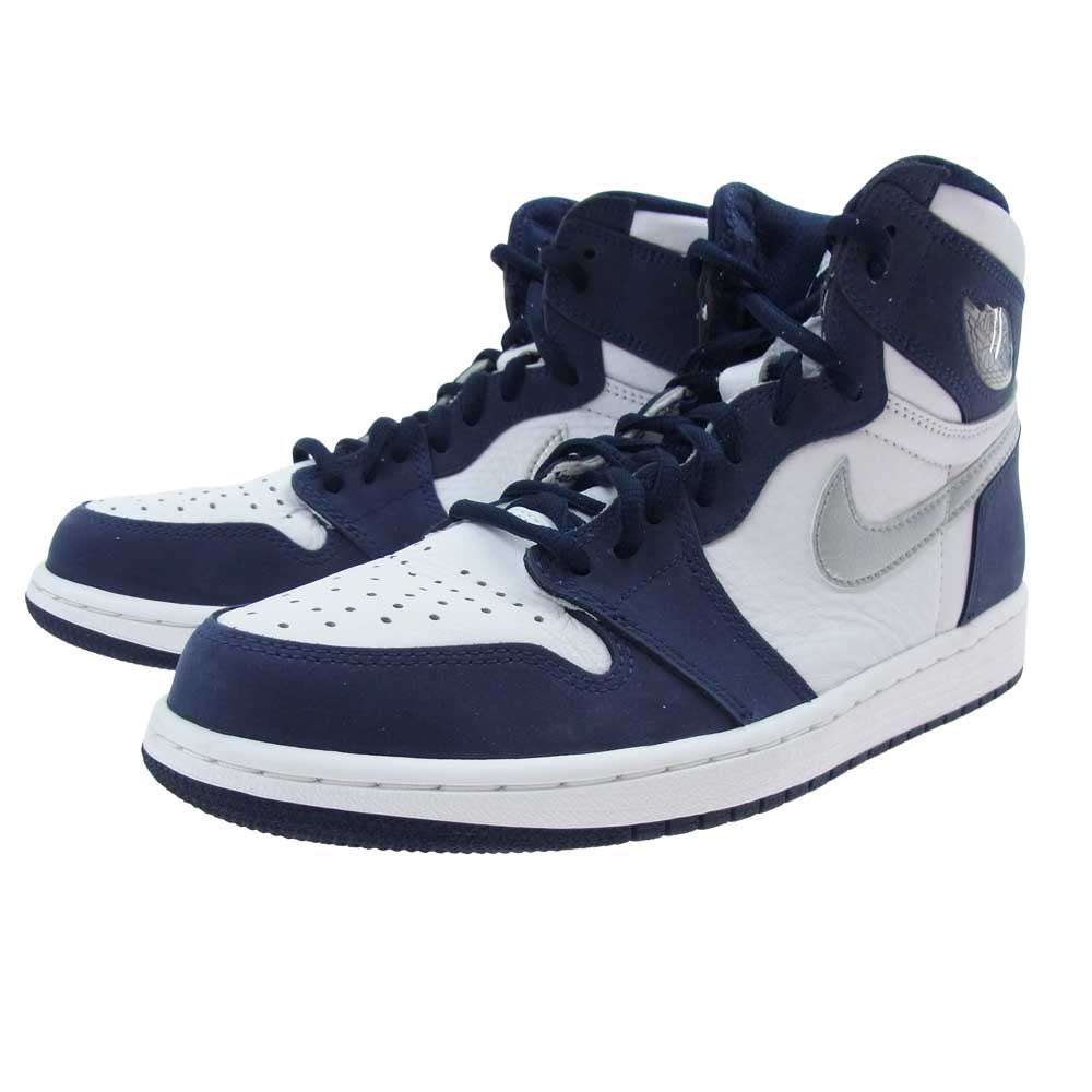 NIKE ナイキ DC1788 100 AIR JORDAN 1 HIGH OG CO.JP エア ジョーダン 1 ハイ コンセプト ジャパン スニーカー ホワイト系 ネイビー系 シルバー系 26.5cm【中古】