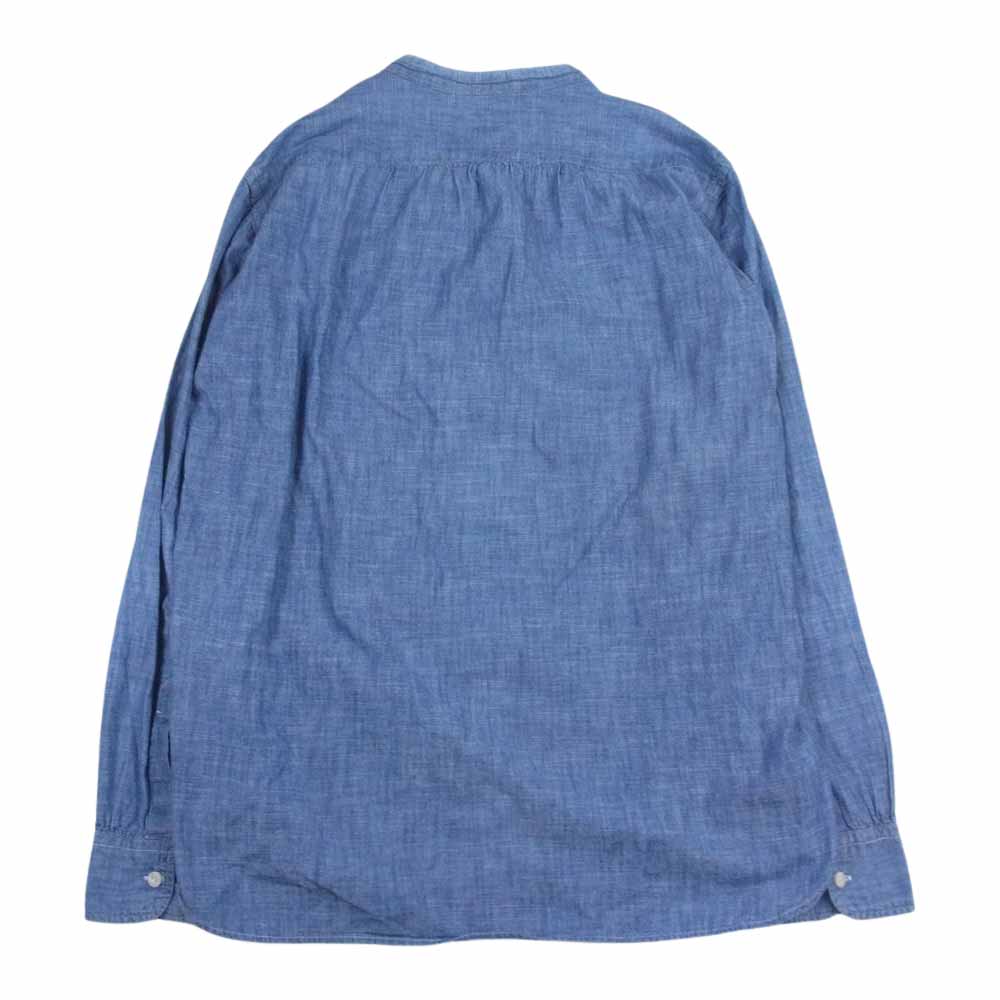 The REAL McCOY'S ザリアルマッコイズ DOUBLE DIAMOND ダブルダイヤモンド CHAMBRAY SHIRT バンドカラー プルオーバー アノラック シャンブレー 長袖 シャツ ライトブルー系【中古】