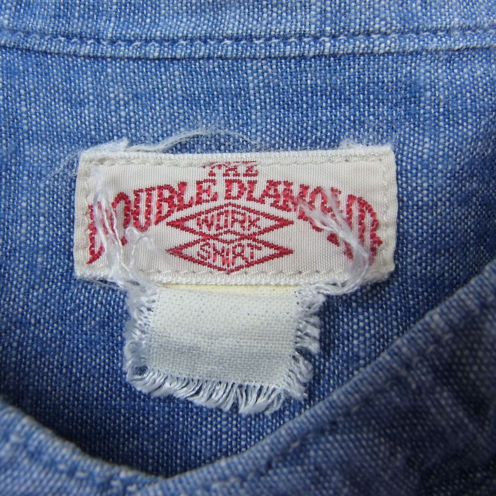 The REAL McCOY'S ザリアルマッコイズ DOUBLE DIAMOND ダブルダイヤモンド CHAMBRAY SHIRT バンドカラー プルオーバー アノラック シャンブレー 長袖 シャツ ライトブルー系【中古】