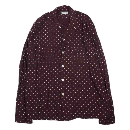 The REAL McCOY'S ザリアルマッコイズ Joe McCOY & Co ジョーマッコイ レーヨン オープンカラー ドット 長袖 シャツ ブラウン系 L【中古】