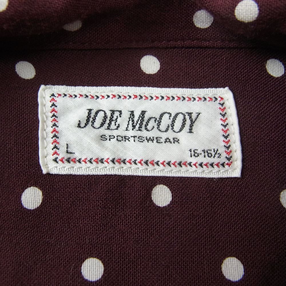 The REAL McCOY'S ザリアルマッコイズ Joe McCOY & Co ジョーマッコイ レーヨン オープンカラー ドット 長袖 シャツ ブラウン系 L【中古】