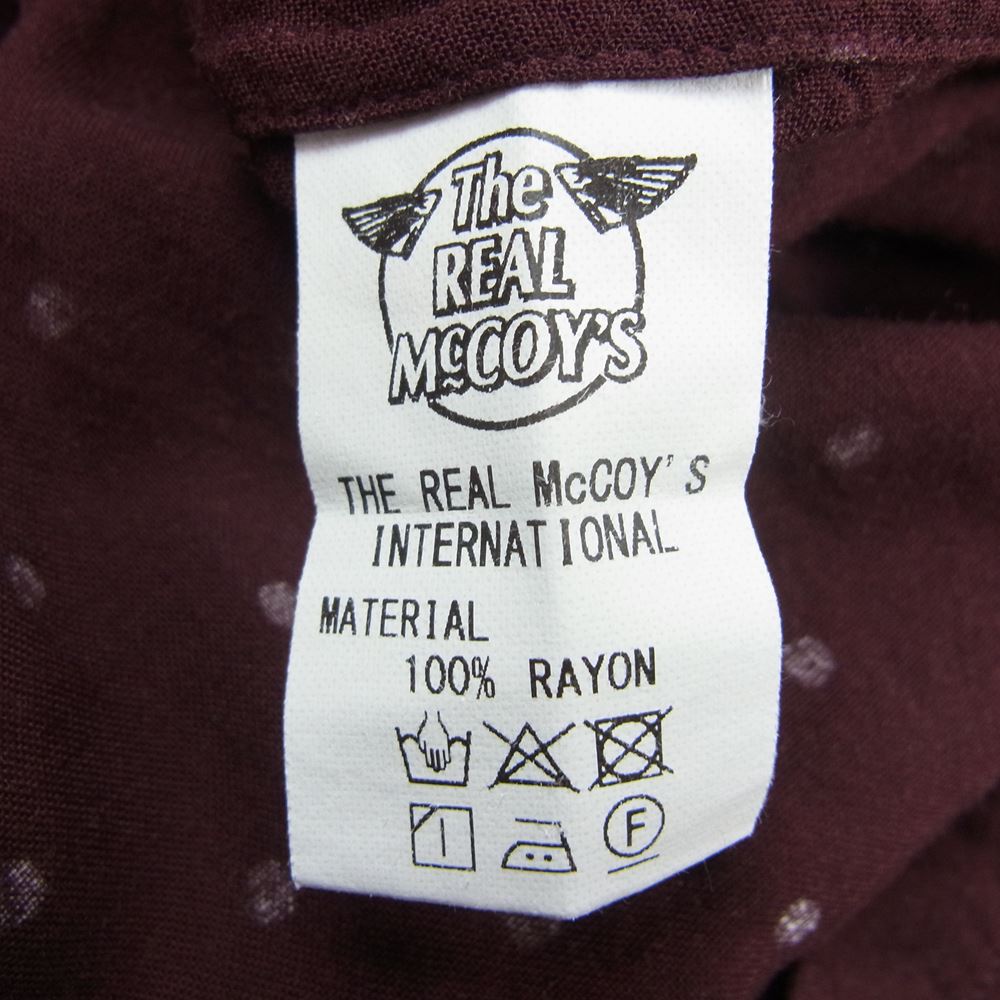 The REAL McCOY'S ザリアルマッコイズ Joe McCOY & Co ジョーマッコイ レーヨン オープンカラー ドット 長袖 シャツ ブラウン系 L【中古】