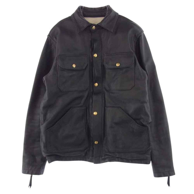 LANGLITZ LEATHERS ラングリッツレザーズ 39503-SS × SHIP JOHN シップジョン別注 Wills Jacket ウィルズ レザー スナップ シングル ライダース ジャケット  ブラック系【中古】