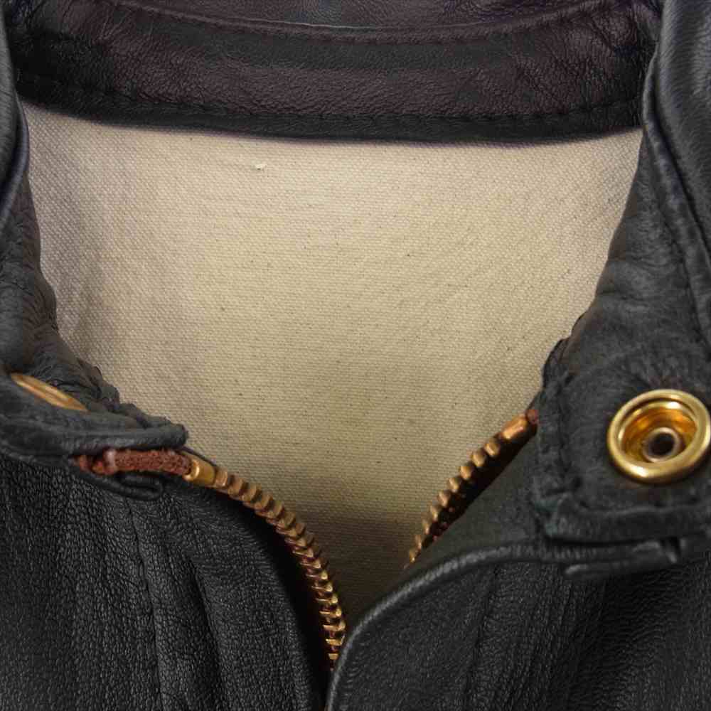LANGLITZ LEATHERS ラングリッツレザーズ 39503-SS × SHIP JOHN シップジョン別注 Wills Jacket ウィルズ レザー スナップ シングル ライダース ジャケット  ブラック系【中古】