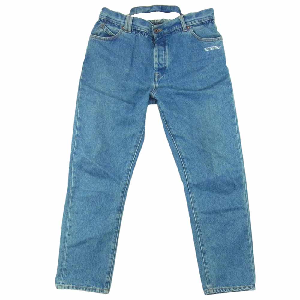 OFF-WHITE オフホワイト  OMYA005S19386025 バックロゴ ダメージ加工 スリム デニム パンツ 国内正規品 イーストランド  インディゴブルー系 36【中古】