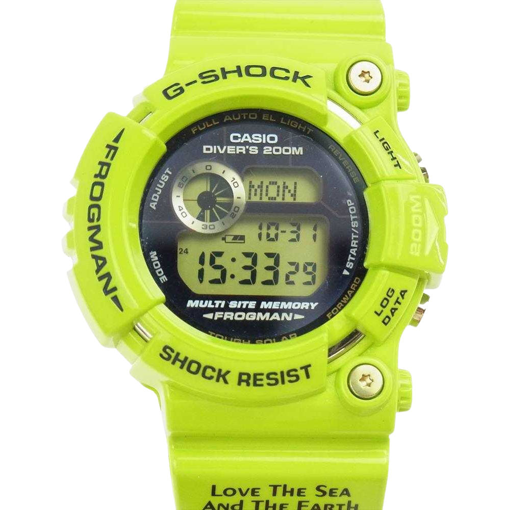 G-SHOCK ジーショック GW-200F-3JR FROGMAN フロッグマン イルカクジラ イルクジ 雨蛙 LOVE THE SEA And THE EARTH 腕時計 ウォッチ ライトグリーン系【美品】【中古】