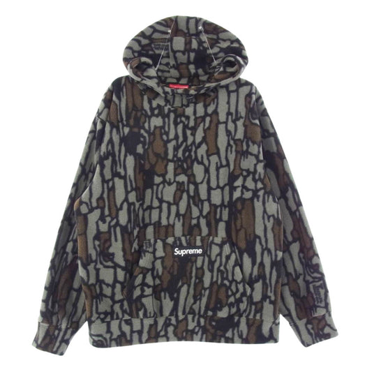 Supreme シュプリーム 20AW Polartec Hooded Sweatshirt olive camo ポーラテック フーディー パーカ ボックスロゴ スウェット シャツ マルチカラー系 M【極上美品】【中古】