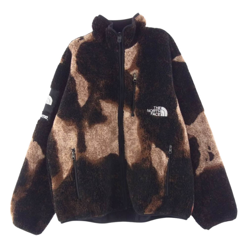 Supreme シュプリーム 21AW NA52100I × THE NORTH FACE ザ ノースフェイス Bleached Denim Print Fleece Jacket ブリーチド デニム プリント フリース ジャケット マルチカラー系 M【極上美品】【中古】