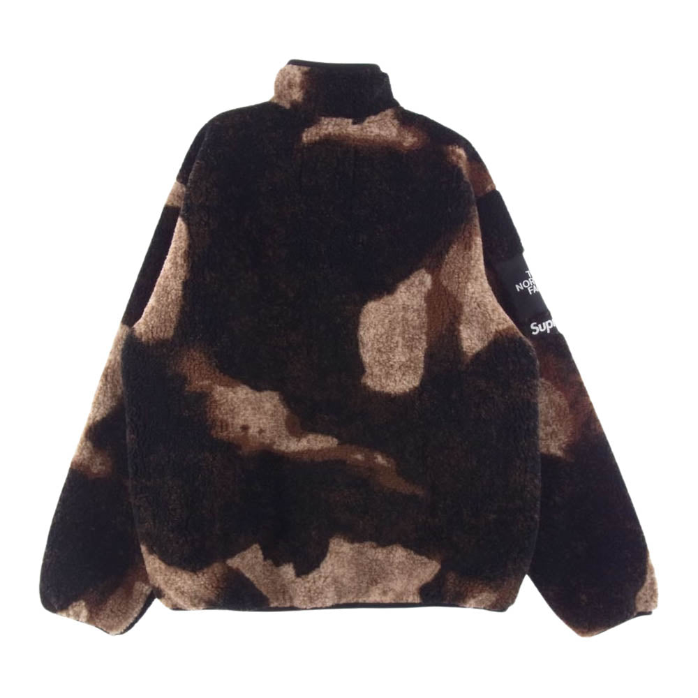 Supreme シュプリーム 21AW NA52100I × THE NORTH FACE ザ ノースフェイス Bleached Denim Print Fleece Jacket ブリーチド デニム プリント フリース ジャケット マルチカラー系 M【極上美品】【中古】