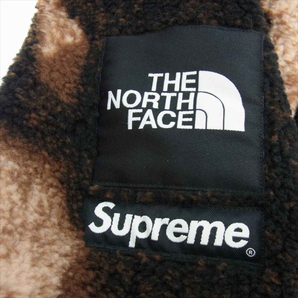 Supreme シュプリーム 21AW NA52100I × THE NORTH FACE ザ ノースフェイス Bleached Denim Print Fleece Jacket ブリーチド デニム プリント フリース ジャケット マルチカラー系 M【極上美品】【中古】