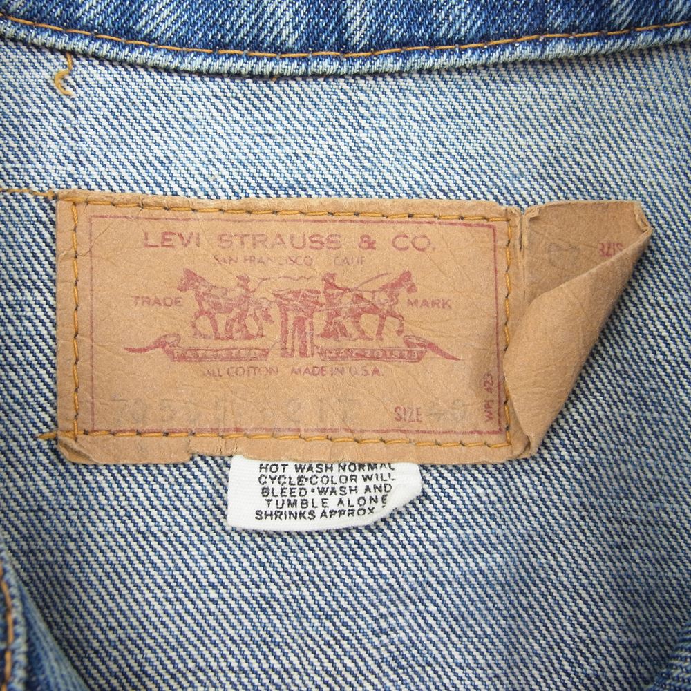 Levi's リーバイス 60s VINTAGE ヴィンテージ LEVI'S リーバイス 70505 BIGE カットオフ デニムジャケット ベスト ネイビー系 ブルー系 40【中古】