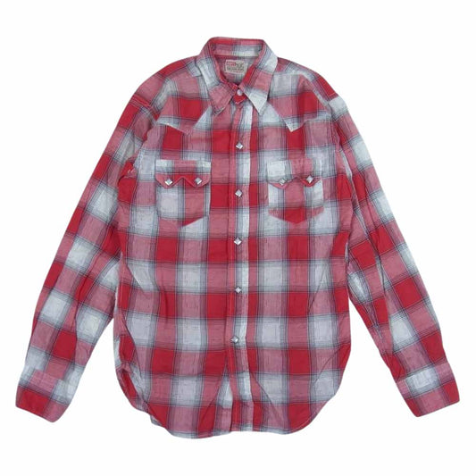 Levi's リーバイス ショートホーン 長袖 ウエスタン シャツ 角ボタン オリジナル レッド系 表記無し【中古】