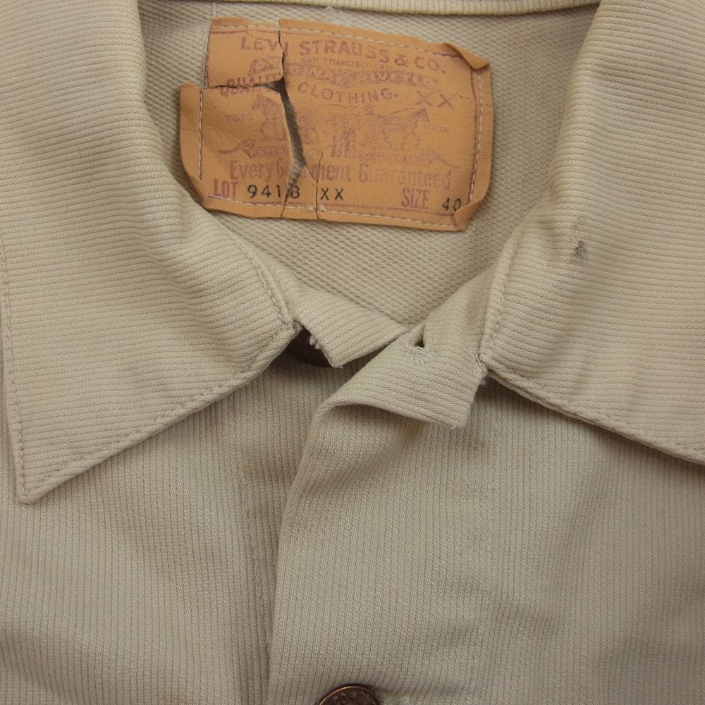Levi's リーバイス 60's ヴィンテージ 941BXX PIQUE JACKET ピケ Big E 紙パッチ ギャラ有 3rd  ホワイト系 ベージュ系 40【中古】
