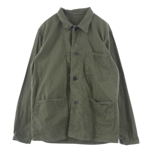 The REAL McCOY'S ザリアルマッコイズ N-3 UTILITY JACKET USN ヘリンボーン ミリタリー ジャケット カーキ系 40【中古】