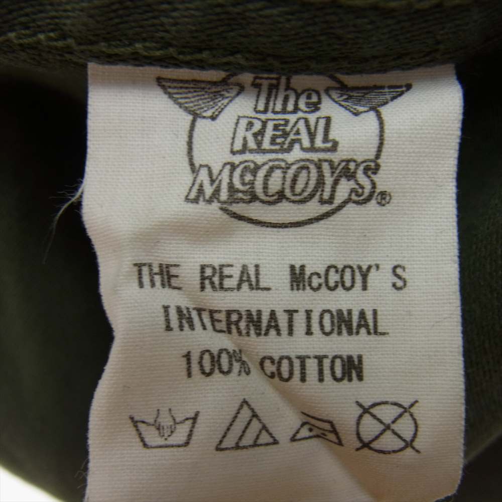 The REAL McCOY'S ザリアルマッコイズ MJ18011 SATEEN UTILITY SHIRT JAPAN スカ刺繍 ミリタリー シャツ　 グリーン系 M【中古】