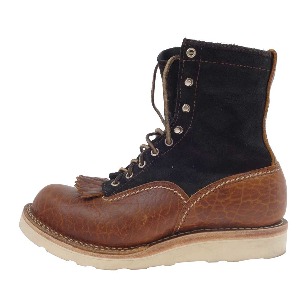 WESCO ウエスコ JOBMASTER BISON × BLK SUEDDE soft toe vibram sole ジョブマスター ブーツ バイソン スエード ブラック系 ブラウン系 内側実寸サイズ 約27㎝【中古】