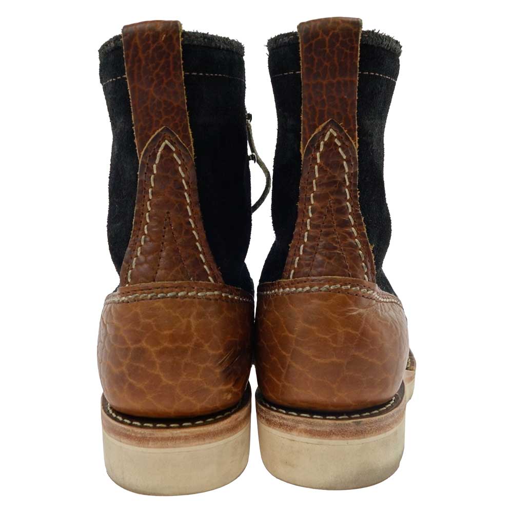 WESCO ウエスコ JOBMASTER BISON × BLK SUEDDE soft toe vibram sole ジョブマスター ブーツ バイソン スエード ブラック系 ブラウン系 内側実寸サイズ 約27㎝【中古】