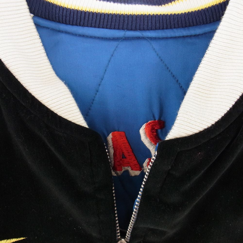 The REAL McCOY'S ザリアルマッコイズ MJ19117 明仙縫製 SUKA JACKET ALASKA スカジャン ベロア サテンキルト リバーシブル ジャケット  ブラック系 ブルー系 42【中古】