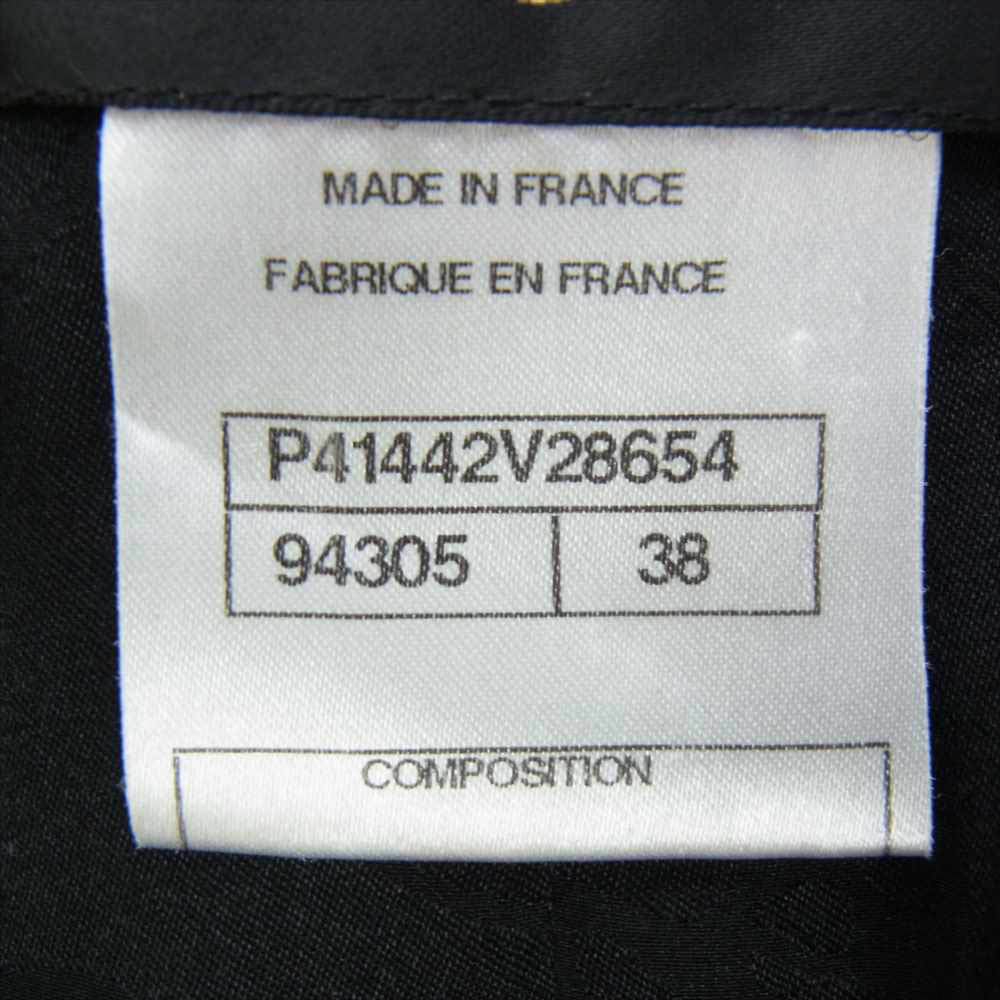 CHANEL シャネル P41 国内正規品 Gripoix Button Wool Tweed Jacket Coat ジュエリーボタン ウール ツイード ジャケット コート ブラック系 38【中古】