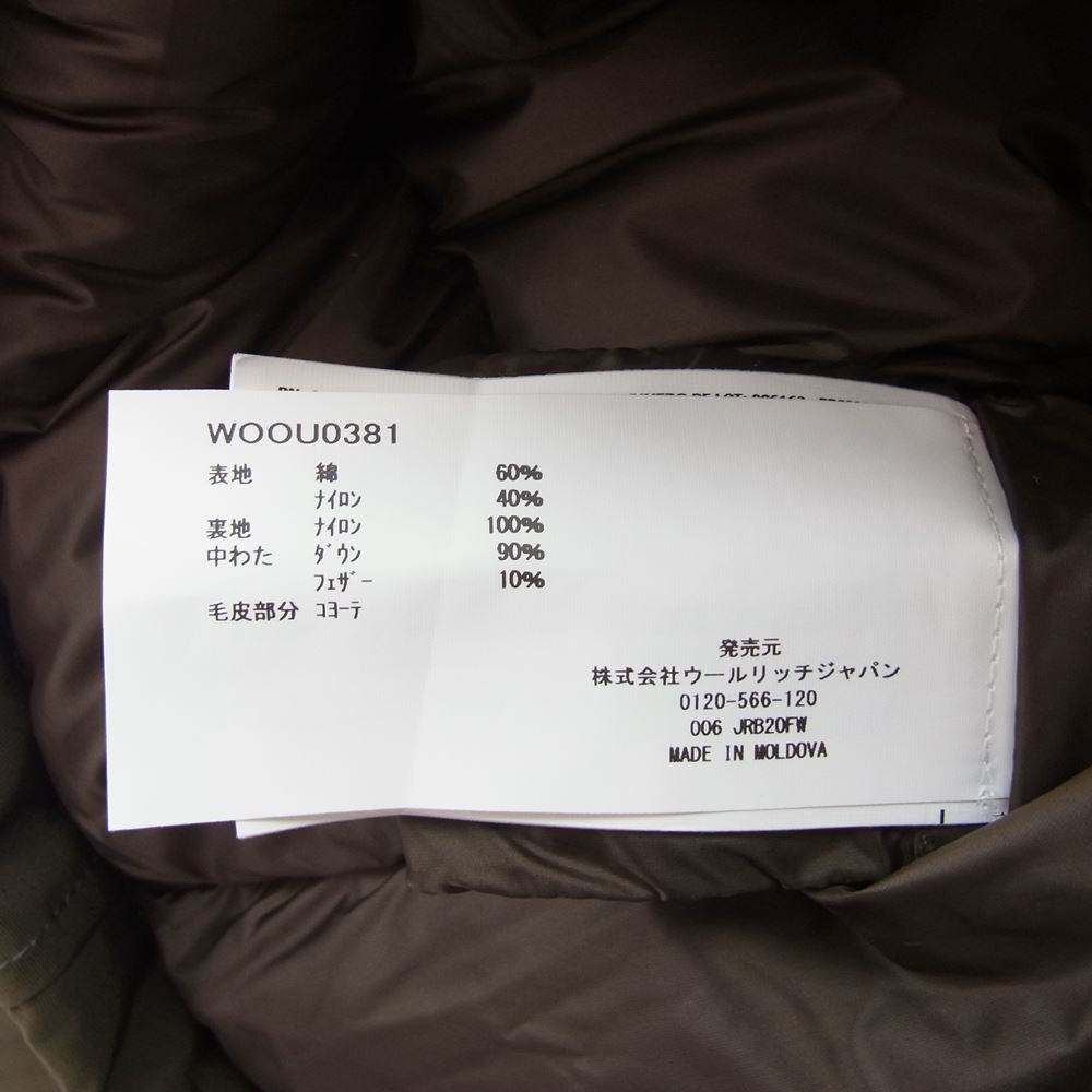 WOOLRICH ウールリッチ WOOU0381 × EDIFICE エディフィス ARCTIC PARKA アークティックパーカーARKTIC PARKA  カーキ系 XXS【中古】