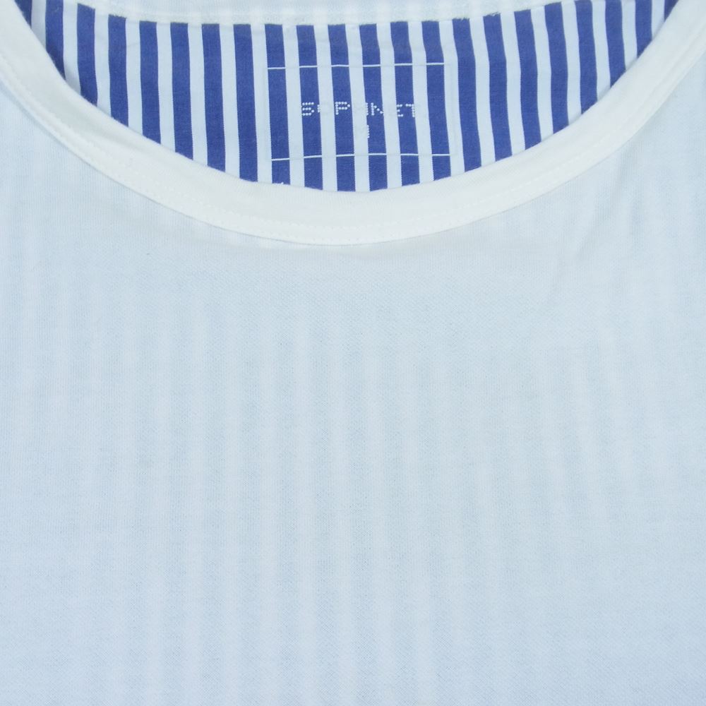 SOPHNET. ソフネット SOPH-210043 L/S FABRIC MIX WIDE CUT&SEWN ストライプ 切替 長袖カットソー ブルー系 M【中古】