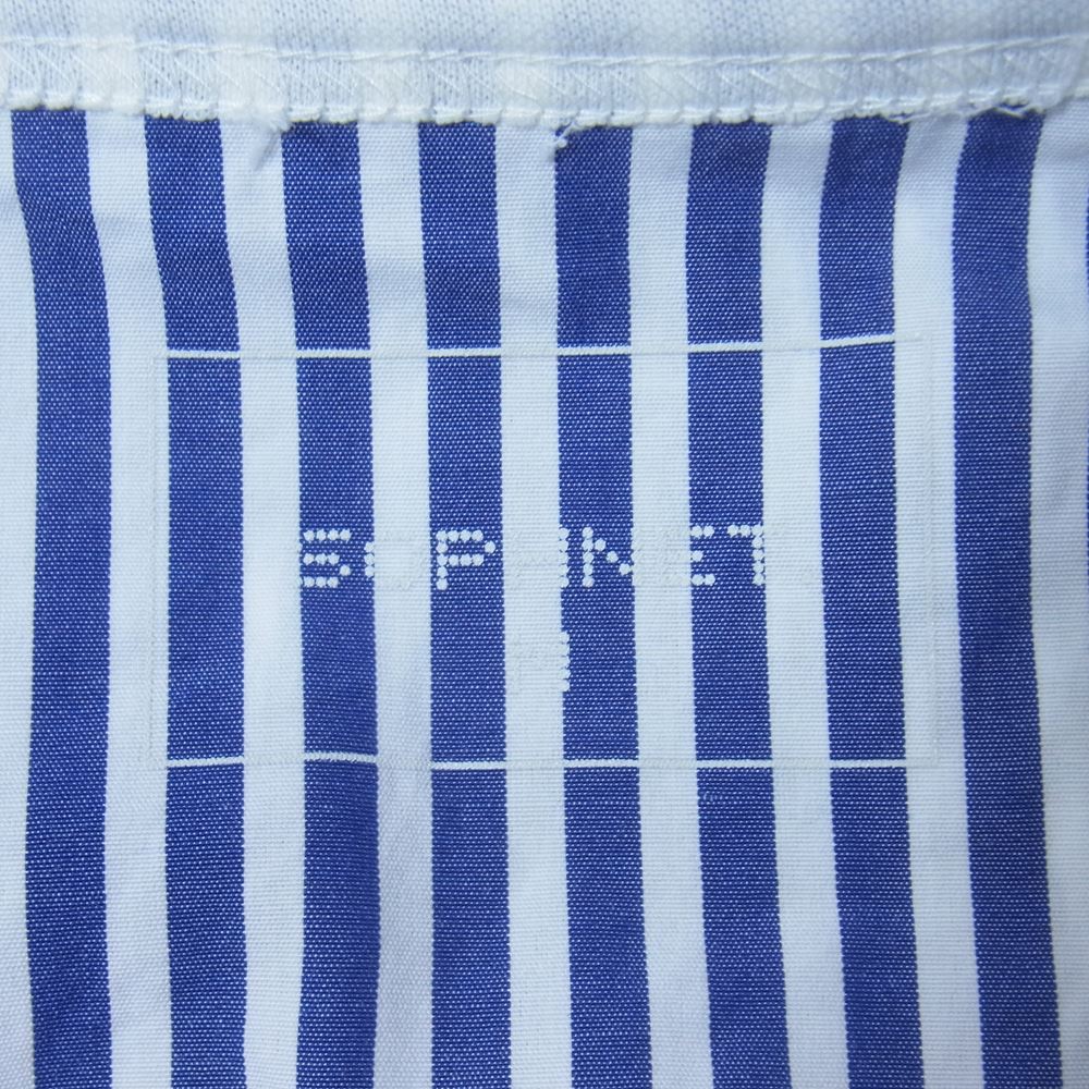 SOPHNET. ソフネット SOPH-210043 L/S FABRIC MIX WIDE CUT&SEWN ストライプ 切替 長袖カットソー ブルー系 M【中古】