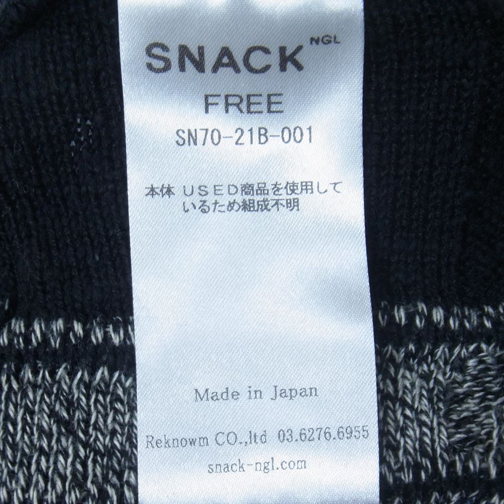 スナック SN70-21B-001 TUGI COOGI SWEAT CREW DIAGONAL 継 古着リメイク リーボック クージー 切替 ニット スウェット グレー系 FREE【中古】