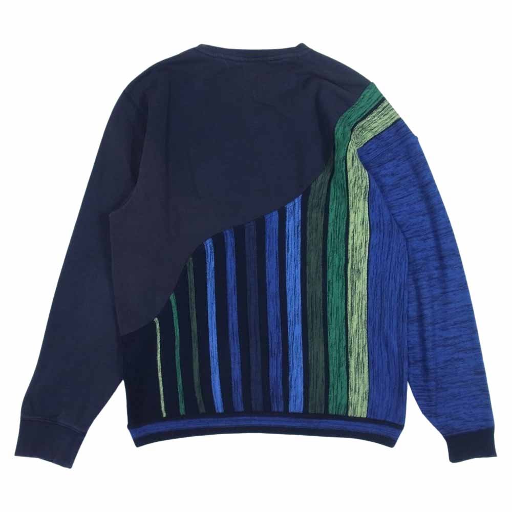 スナック エヌジーエル SN70-21B-001 TUGI COOGI SWEAT CREW DIAGONAL 継 古着リメイク トミーヒルフィガー クージー 切替 ニット スウェット ネイビー系 FREE【中古】
