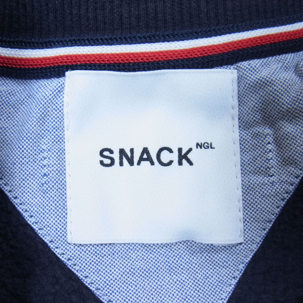 スナック エヌジーエル SN70-21B-001 TUGI COOGI SWEAT CREW DIAGONAL 継 古着リメイク トミーヒルフィガー クージー 切替 ニット スウェット ネイビー系 FREE【中古】