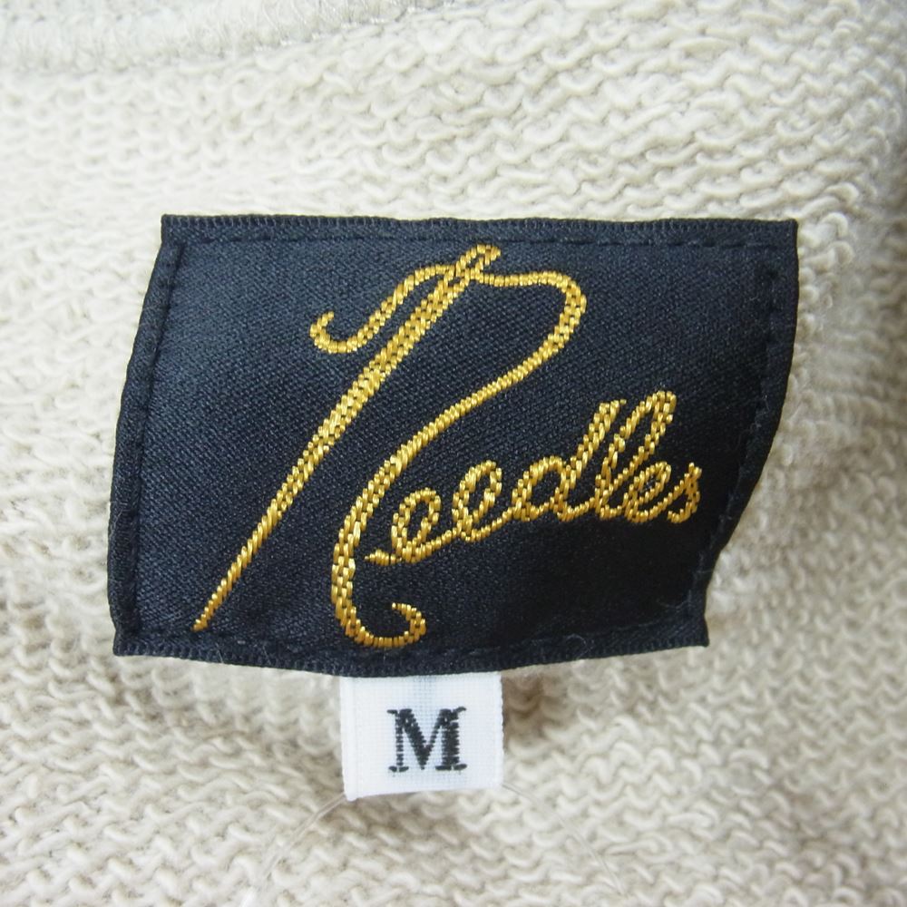 Needles ニードルス JO357 STUDIOUS別注 PAPILLON SWAEAT パピヨン刺繍 オーバーサイズ クルーネック スウェット ベージュ系 M【中古】