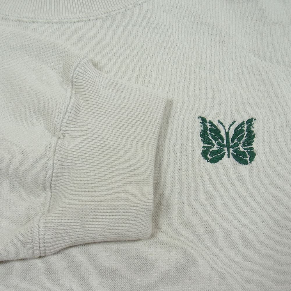 Needles ニードルス JO357 STUDIOUS別注 PAPILLON SWAEAT パピヨン刺繍 オーバーサイズ クルーネック スウェット ベージュ系 M【中古】