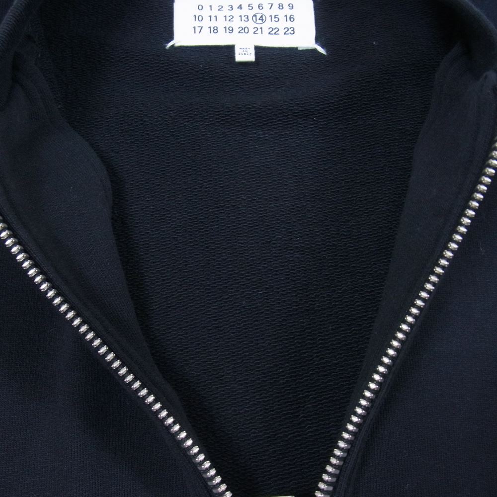 MAISON MARGIELA メゾンマルジェラ 14ライン S30GU0038 4ステッチ レザーエルボーパッチ ジップ スウェット ジャケット ブラック系 44【中古】
