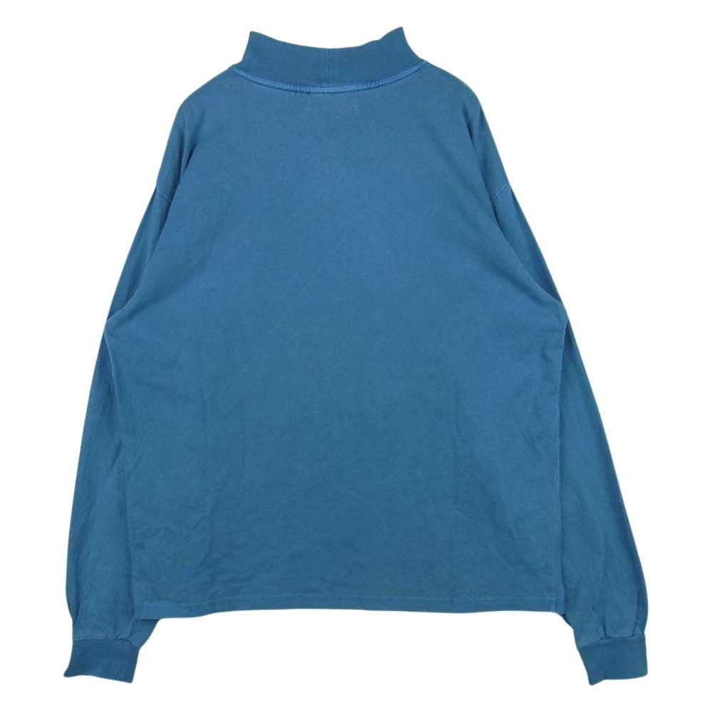 WIND AND SEA ウィンダンシー WDS-10TH-CS-08 モックネック ロゴ 刺繍 長袖 Tシャツ グレイッシュライトブルー系 M【中古】