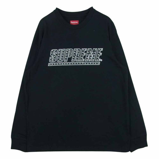 Supreme シュプリーム 20SS Studded L/S Top Tee スタッズ ロゴ プリント 長袖 Tシャツ ブラック系 M【中古】