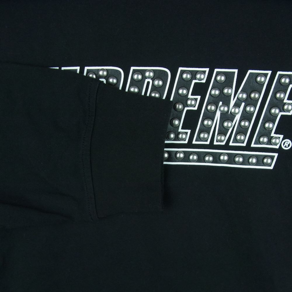 Supreme シュプリーム 20SS Studded L/S Top Tee スタッズ ロゴ プリント 長袖 Tシャツ ブラック系 M【中古】