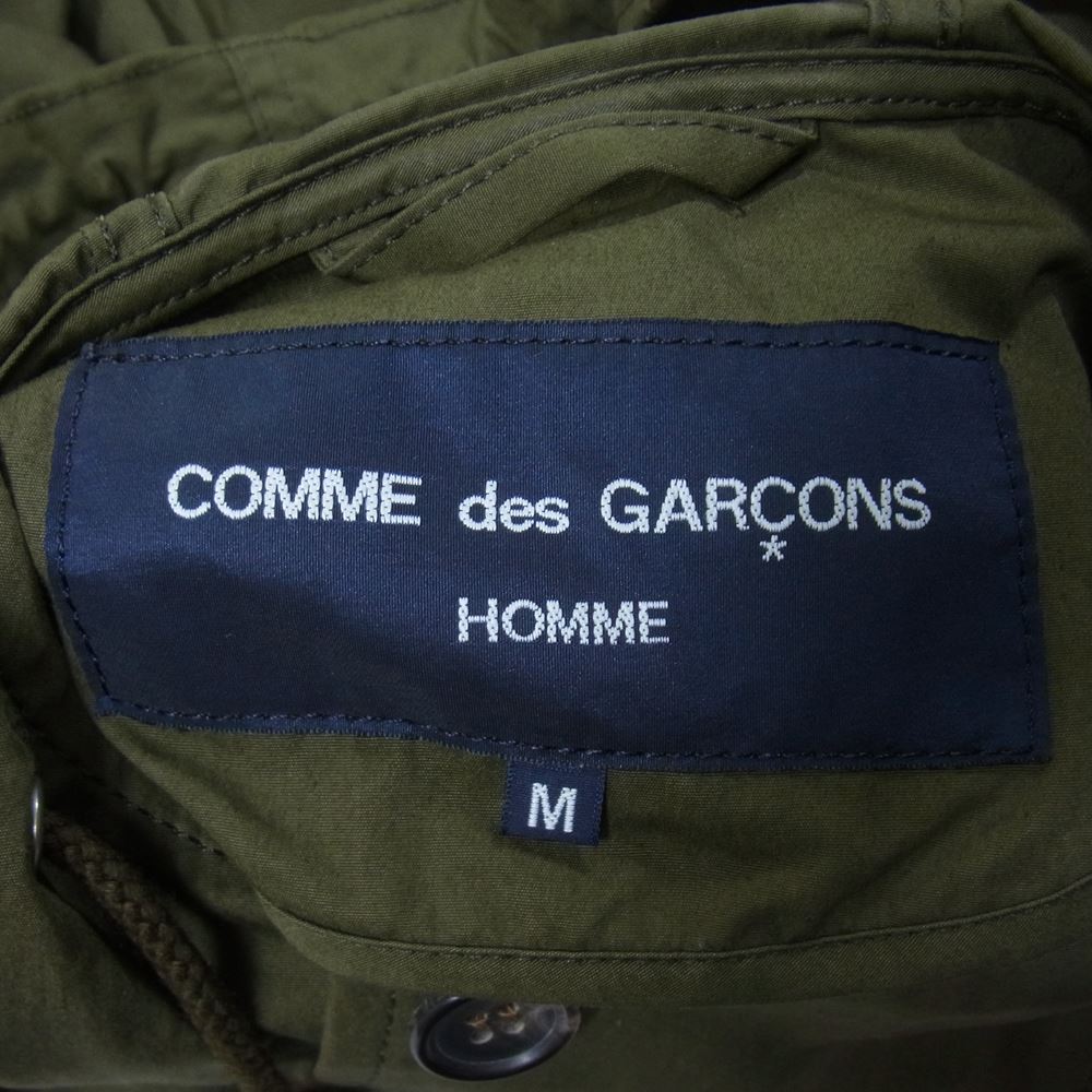 COMME des GARCONS HOMME コムデギャルソンオム 20AW HF-C001 綿ナイロン ウェザー フーデッドコート モスグリーン系 M【中古】