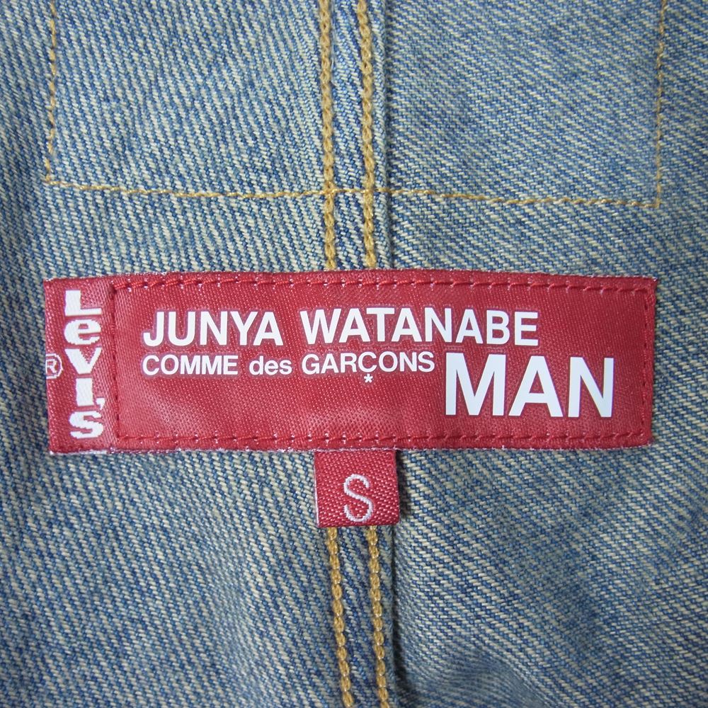 JUNYA WATANABE COMME des GARCONS MAN ジュンヤワタナベコムデギャルソンマン × LEVIS リーバイス 19AW WD-P202 綿セルヴィッチ オーバーオール カスタマイズ デニムパンツ インディゴブルー系 S【中古】